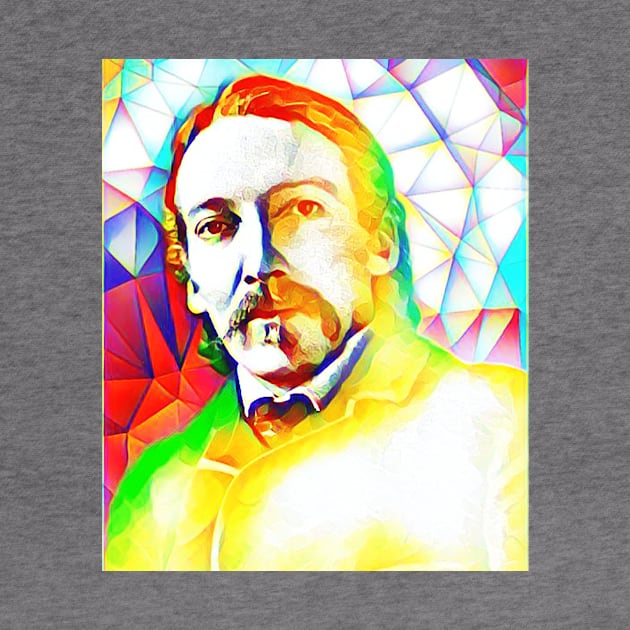 Robert Louis Stevenson Colourful Portrait | Robert Louis Stevenson Artwork 5 by JustLit